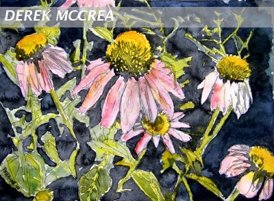 flower paintings print echinacea 2